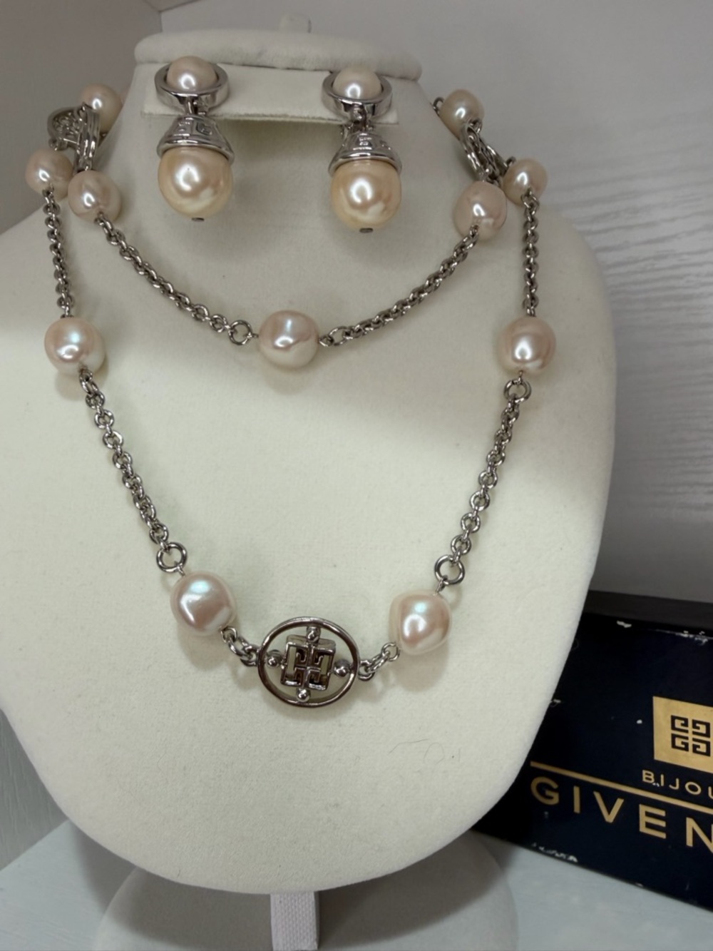 Givenchy Pearl Necklace and Earrings